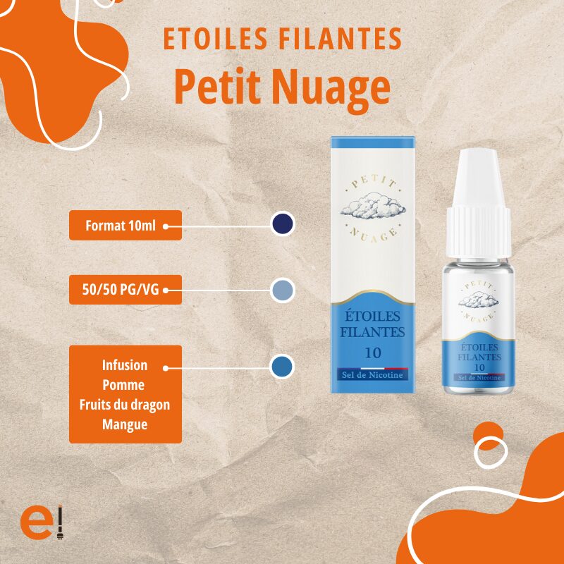 E Liquide - Etoiles Filantes - Sel de Nicotine - Petit Nuage
