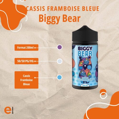 E-liquide - Cassis Framboise Bleue 200ml - Biggy Bear