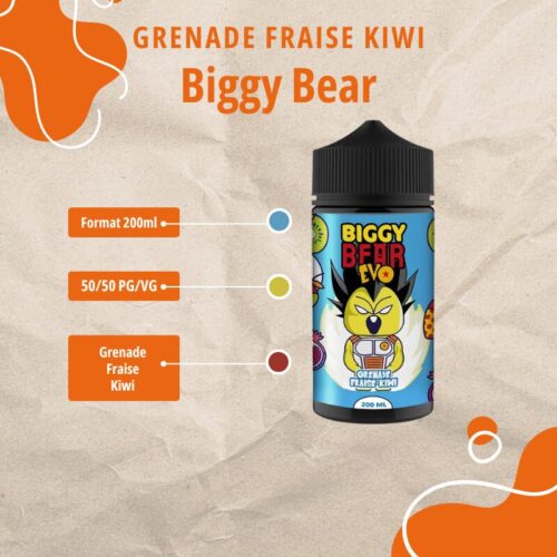 E-liquide - Grenade Fraise Kiwi 200ml - Biggy Bear