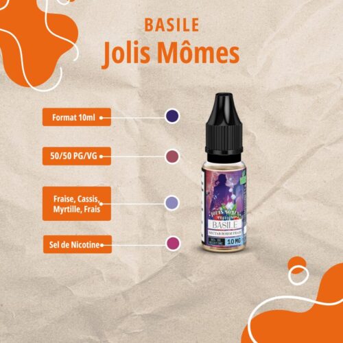 E-liquide Basile 10 ml - Sel de Nicotine - Jolis Mômes by Sudeclope.fr