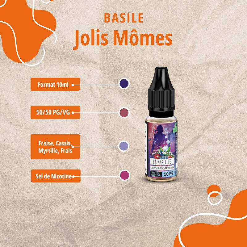 E-liquide Basile 10 ml - Sel de Nicotine - Jolis Mômes by Sudeclope.fr