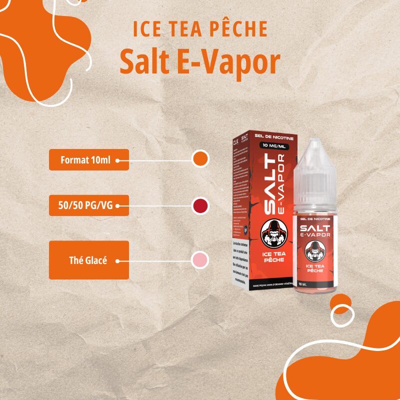 E Liquide - Ice Tea Pêche - Salt-E-Vapor 25 E Liquide - Ice Tea Pêche - Salt-E-Vapor